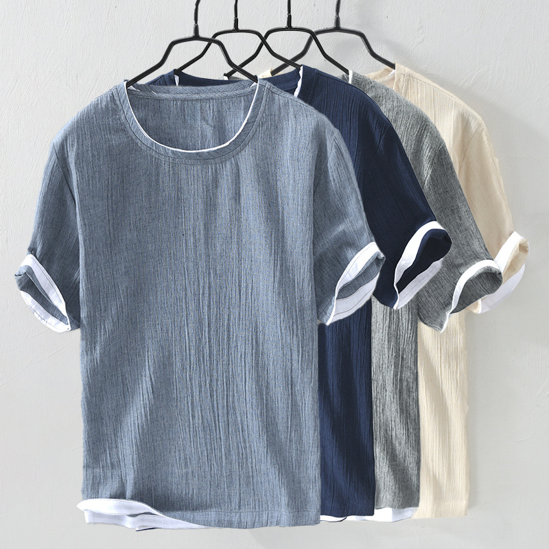 Front view of men's breathable long-sleeve button-down shirt, perfect for casual spring/summer fashion.