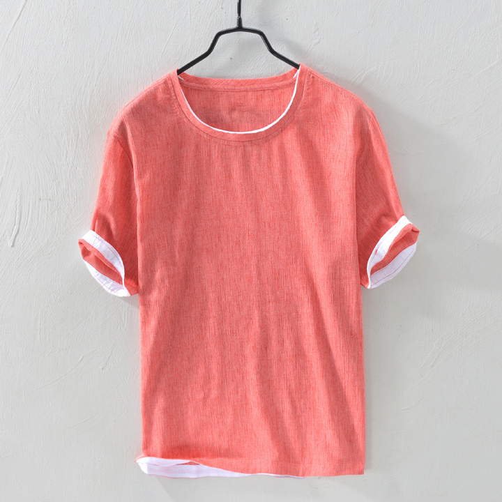Effortless style men's breathable long-sleeve button-down shirt for casual spring/summer comfort.