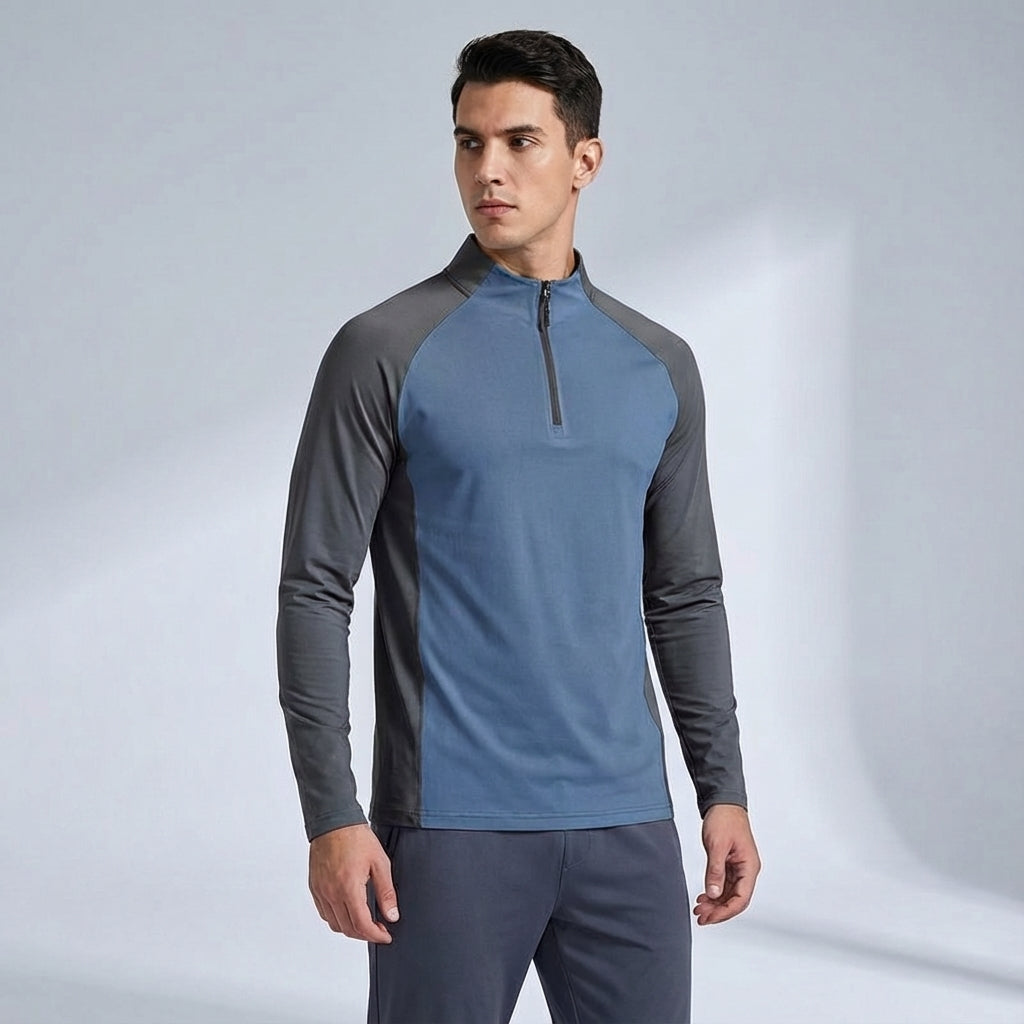 Men's athletic training set in ice silk, offering breathable and quick-dry performance.