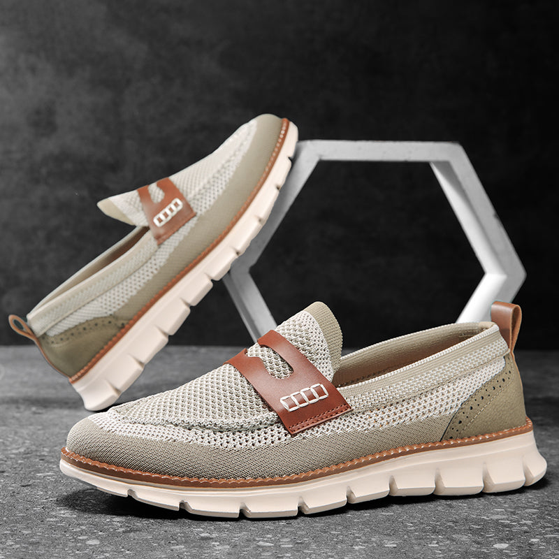 Versatile men's slip-on loafers, combining breathable comfort with everyday casual style.