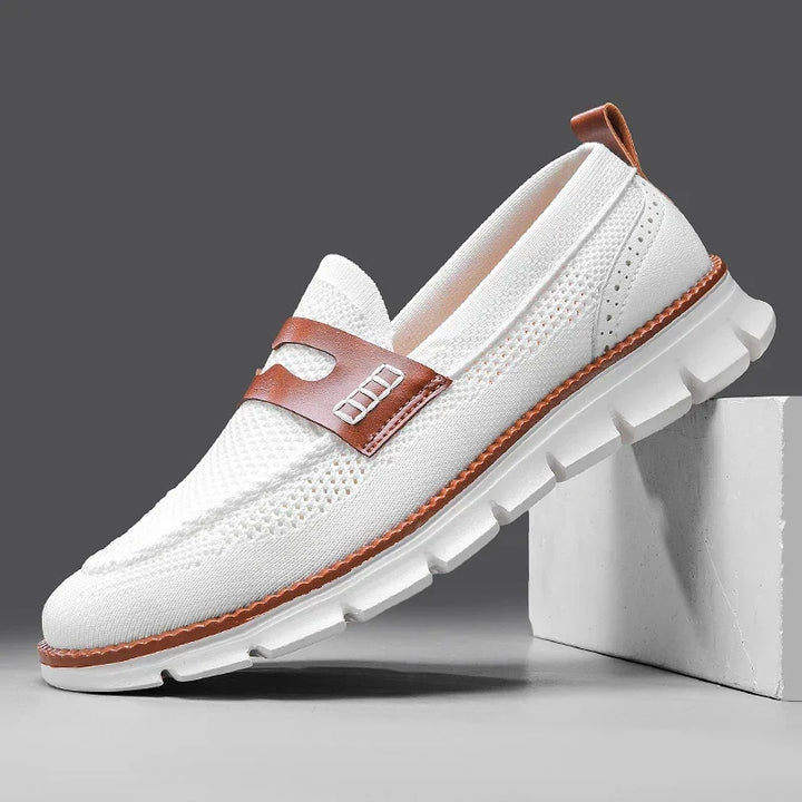 Easy slip-on men's loafers, breathable & lightweight, perfect for quick, comfortable wear.