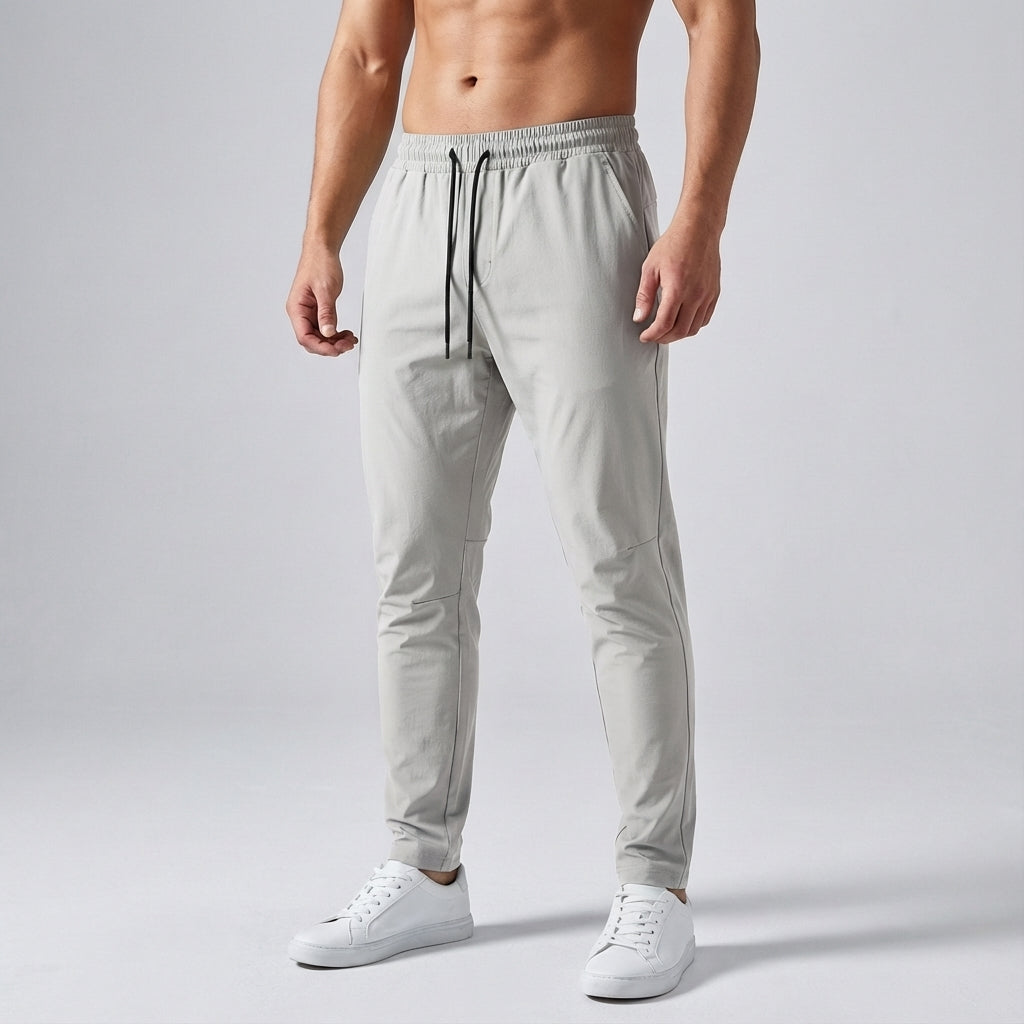 Black quick-dry men's joggers, breathable and comfortable for daily workouts.