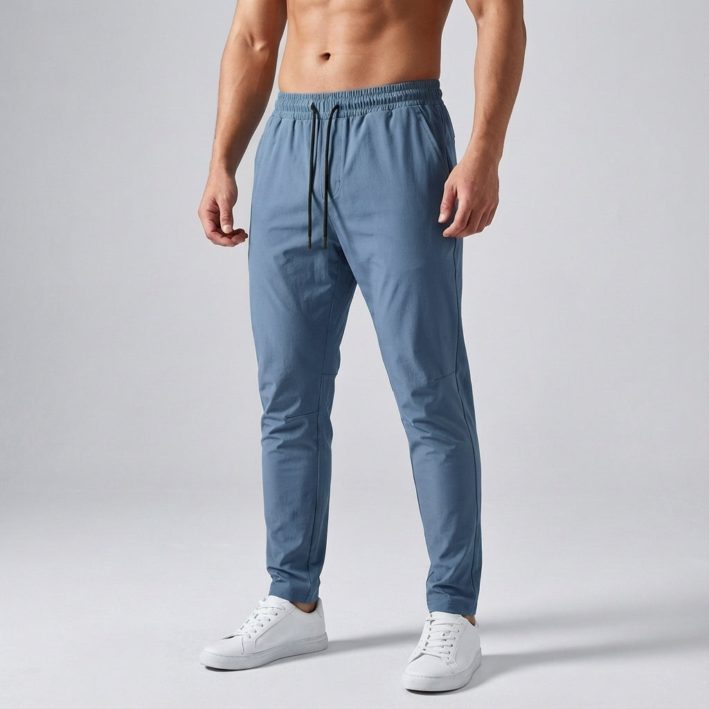Men's breathable activewear trousers, adjustable waist for optimal comfort, quick dry.