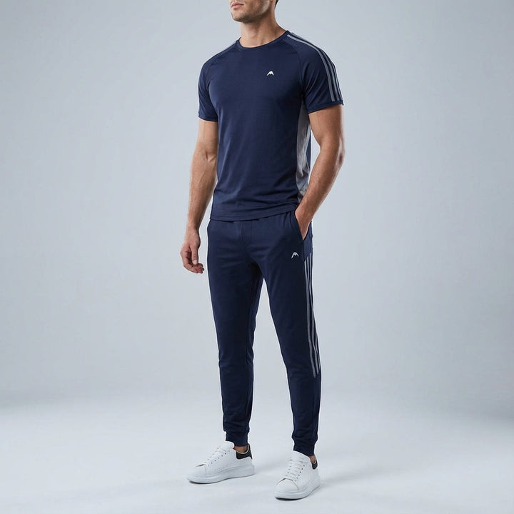 Athletic men's breathable two-piece set, Stanley brand, perfect for training and activewear.
