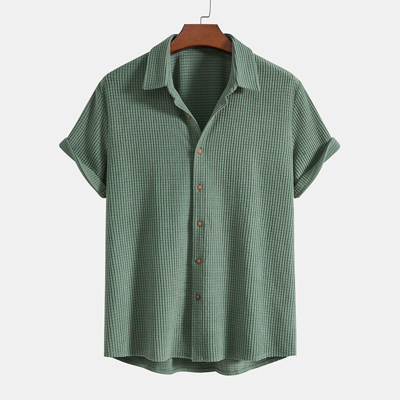 Stylish men's waffle knit lounge set with shorts, ultimate summer comfort & casual elegance.