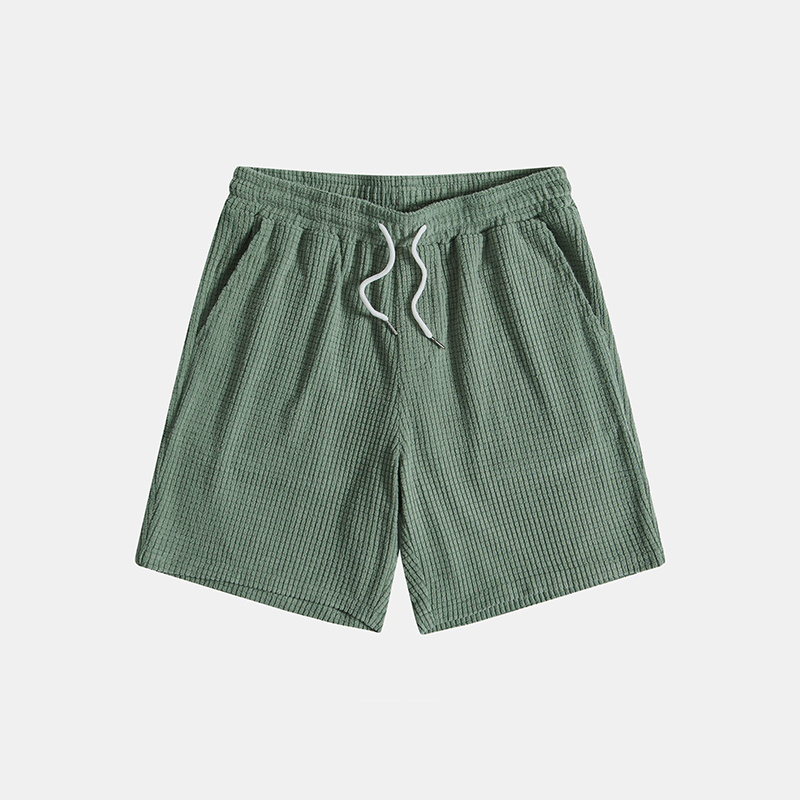 Relaxed fit men's waffle knit set, ensures breathability & comfort for summer days.