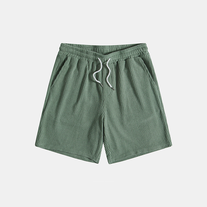Relaxed fit men's waffle knit set, ensures breathability & comfort for summer days.