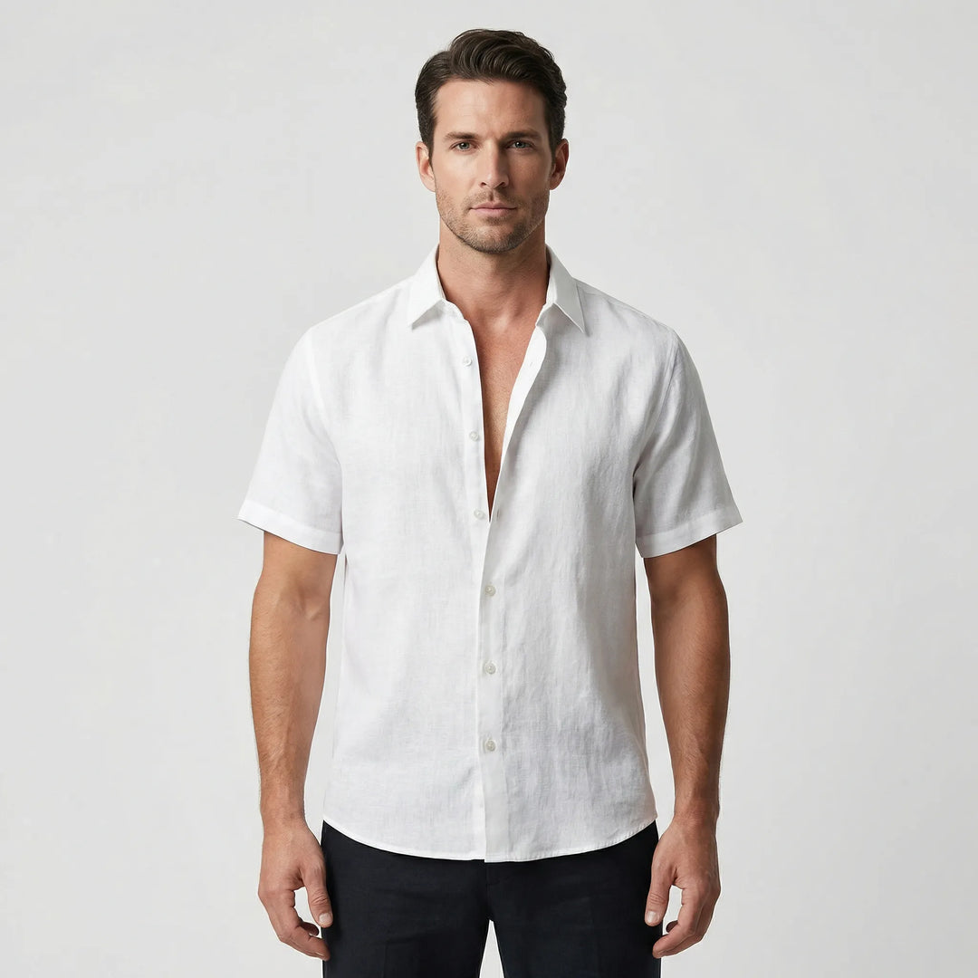 Men's versatile short-sleeve button-down, breezy & relaxed for warm weather fashion.