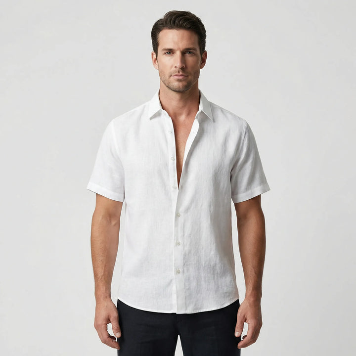 Men's versatile short-sleeve button-down, breezy & relaxed for warm weather fashion.