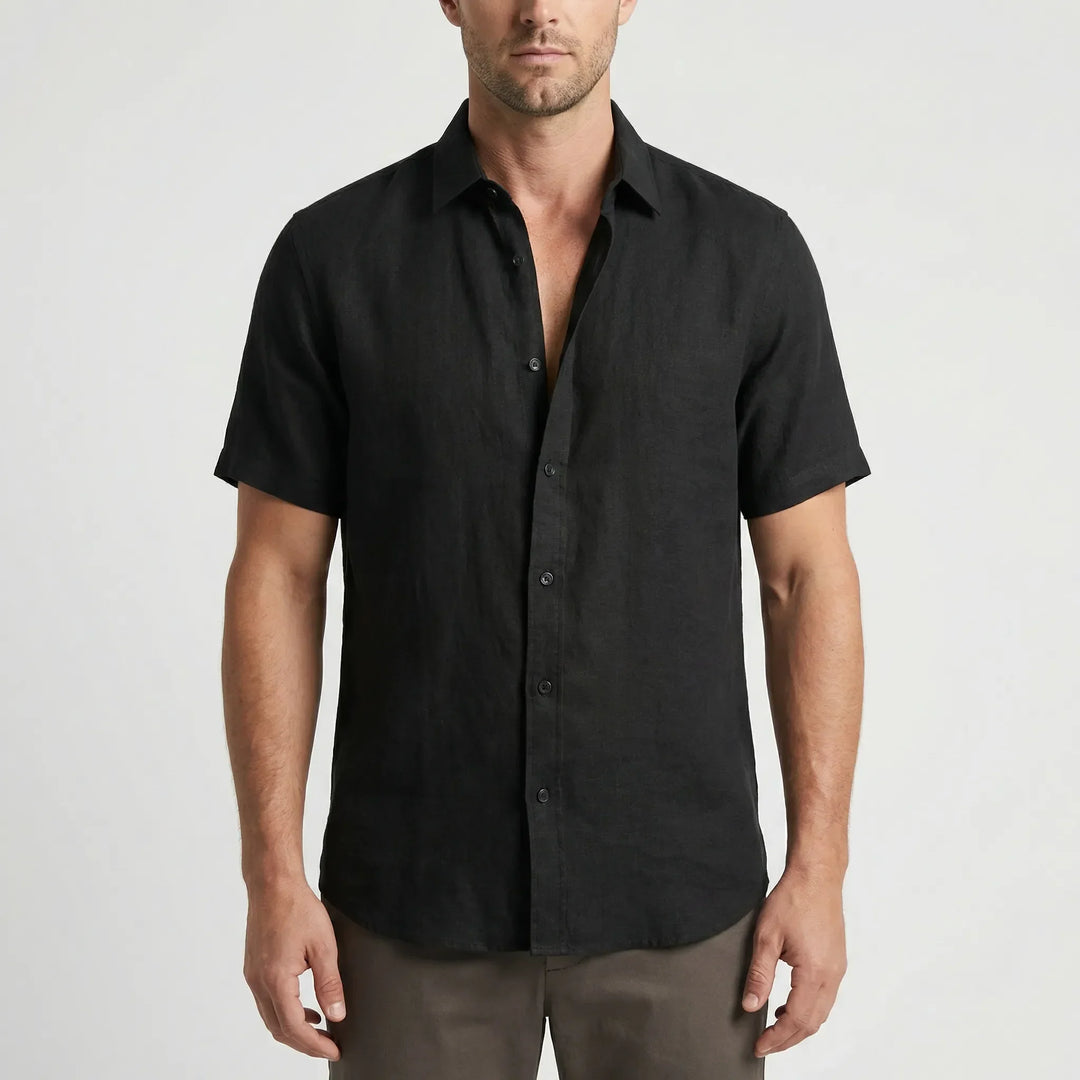 Men's summer short-sleeve button-down shirt, relaxed fit, perfect for warm days.