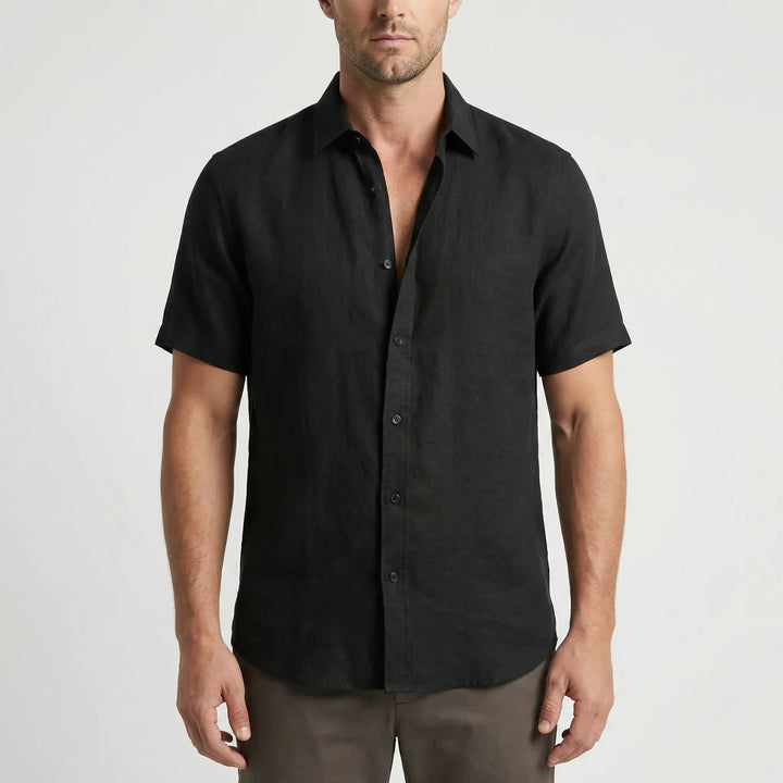 Men's summer short-sleeve button-down shirt, relaxed fit, perfect for warm days.