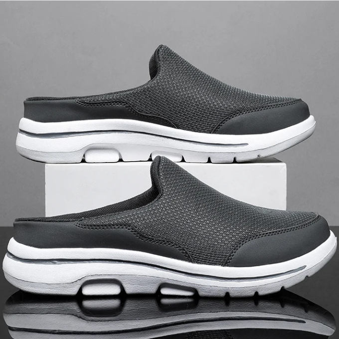 Men's casual Brookvale slides, easy slip-on sneaker style with breathable mesh comfort.