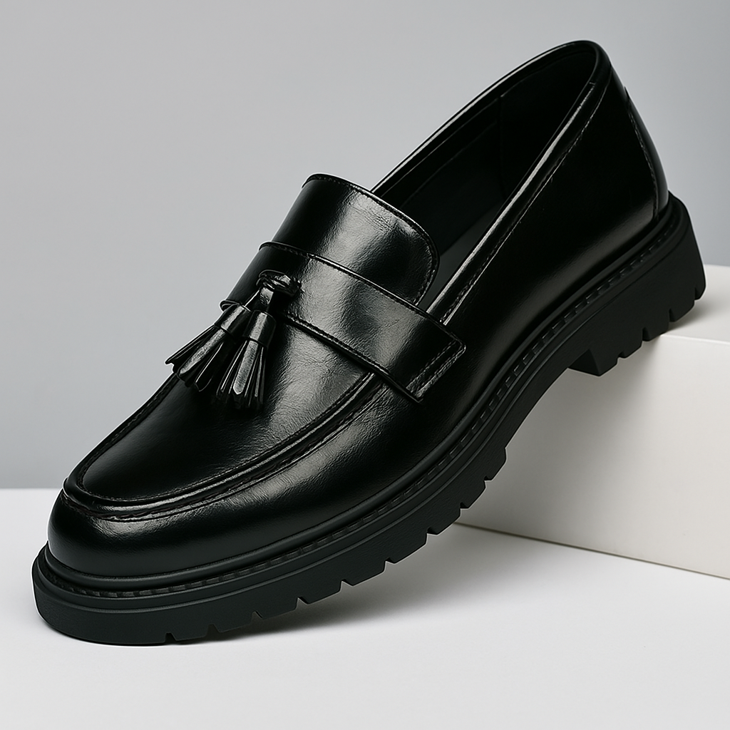Premium leather mens brown loafers, Belmont Tassel, combining comfort and a refined look.