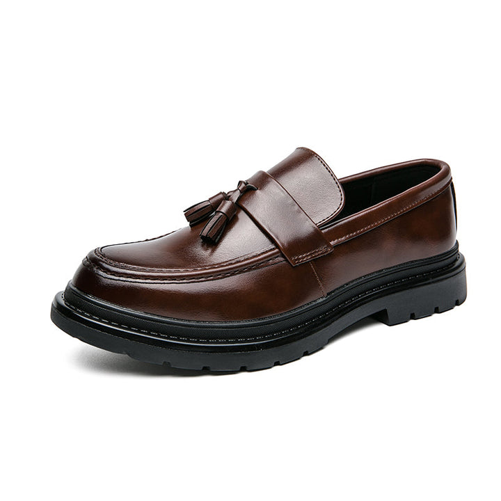 Versatile brown Belmont Tassel Loafers, mens slip-on shoes for a sharp, relaxed style.