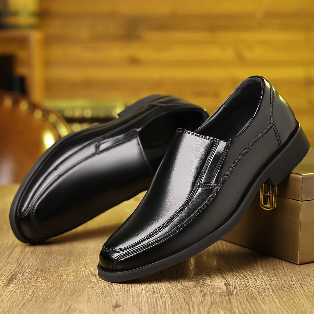 Pair of versatile men's brown Oxford loafers. Comfortable walking shoes for stylish casual or dressy occasions.