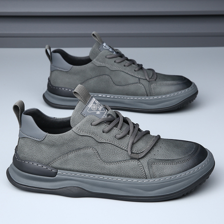 Men's brown everyday comfort sneakers, stylish casual footwear for walking.