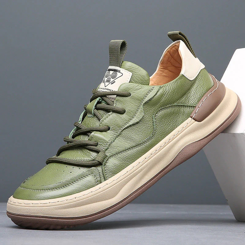 Brown men's comfort sneakers for everyday style, premium walking shoes.