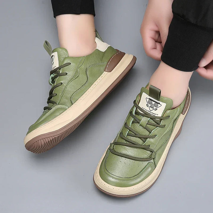 Gray men's everyday walking sneakers, stylish comfort footwear for casual wear.