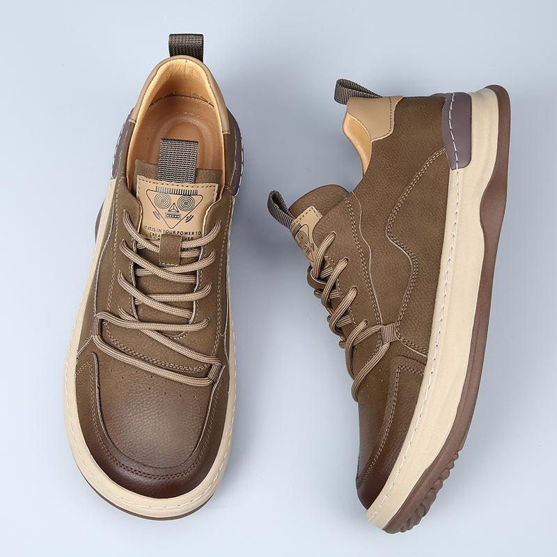 Brown men's casual comfort sneakers, versatile for everyday style and walking.
