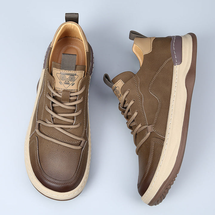 Brown men's casual comfort sneakers, versatile for everyday style and walking.