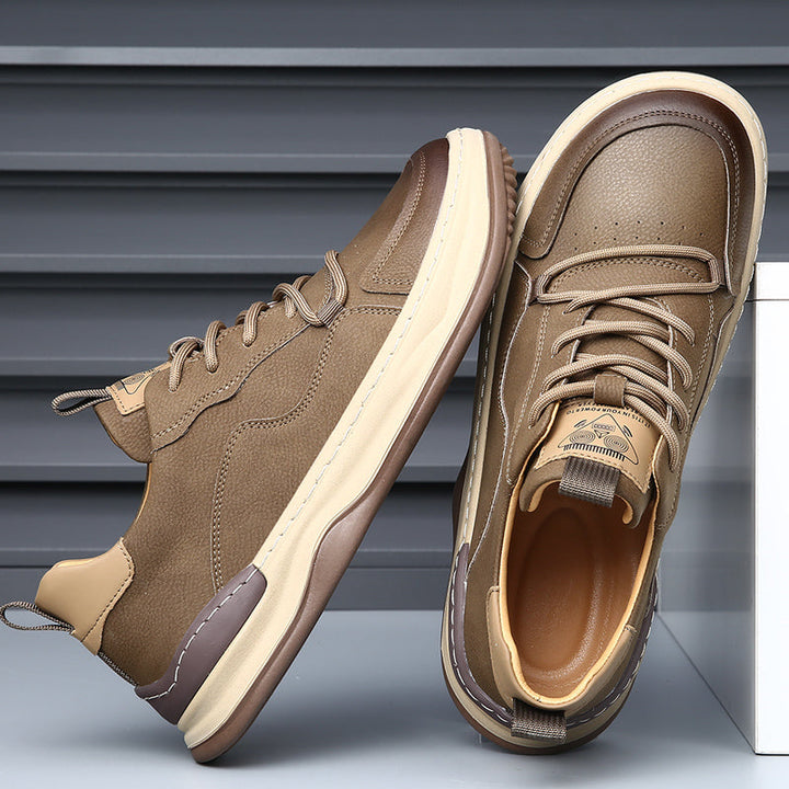 Tan men's premium comfort shoes, stylish everyday footwear for walking and casual outfits.
