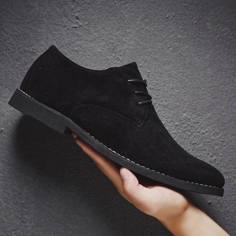 Men's dress shoes: stylish brown suede derbies, perfect for formal or smart casual outfits.