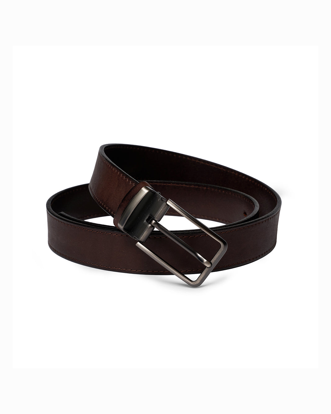Men's Buckhorn full-grain leather belt in classic brown, durable and stylish waist accessory.