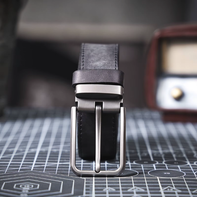 Men's durable Buckhorn full-grain leather belt, available in classic brown.