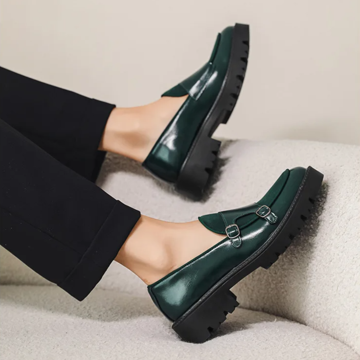 Top view of Men's Tan Monk Strap Loafers, showcasing the sophisticated design and comfort.