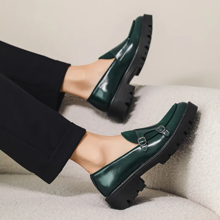 Top view of Men's Tan Monk Strap Loafers, showcasing the sophisticated design and comfort.
