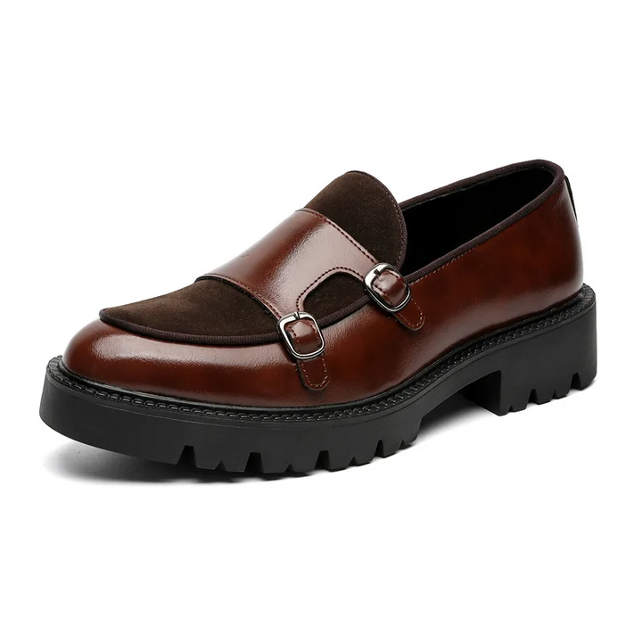 Sophisticated Men's Monk Strap Loafers, high-fashion slip-on dress shoes offering comfort and style.