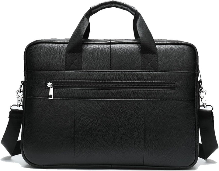 Professional men's workbag: a premium leather briefcase suitable for 15-inch laptops and travel