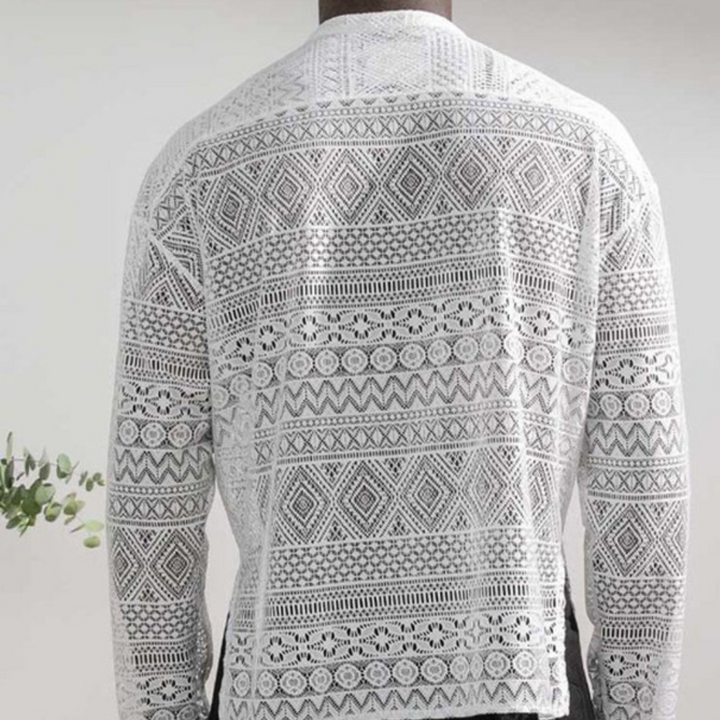 Breathable men's Cai lace summer set, perfect for beach holidays and warm weather comfort.