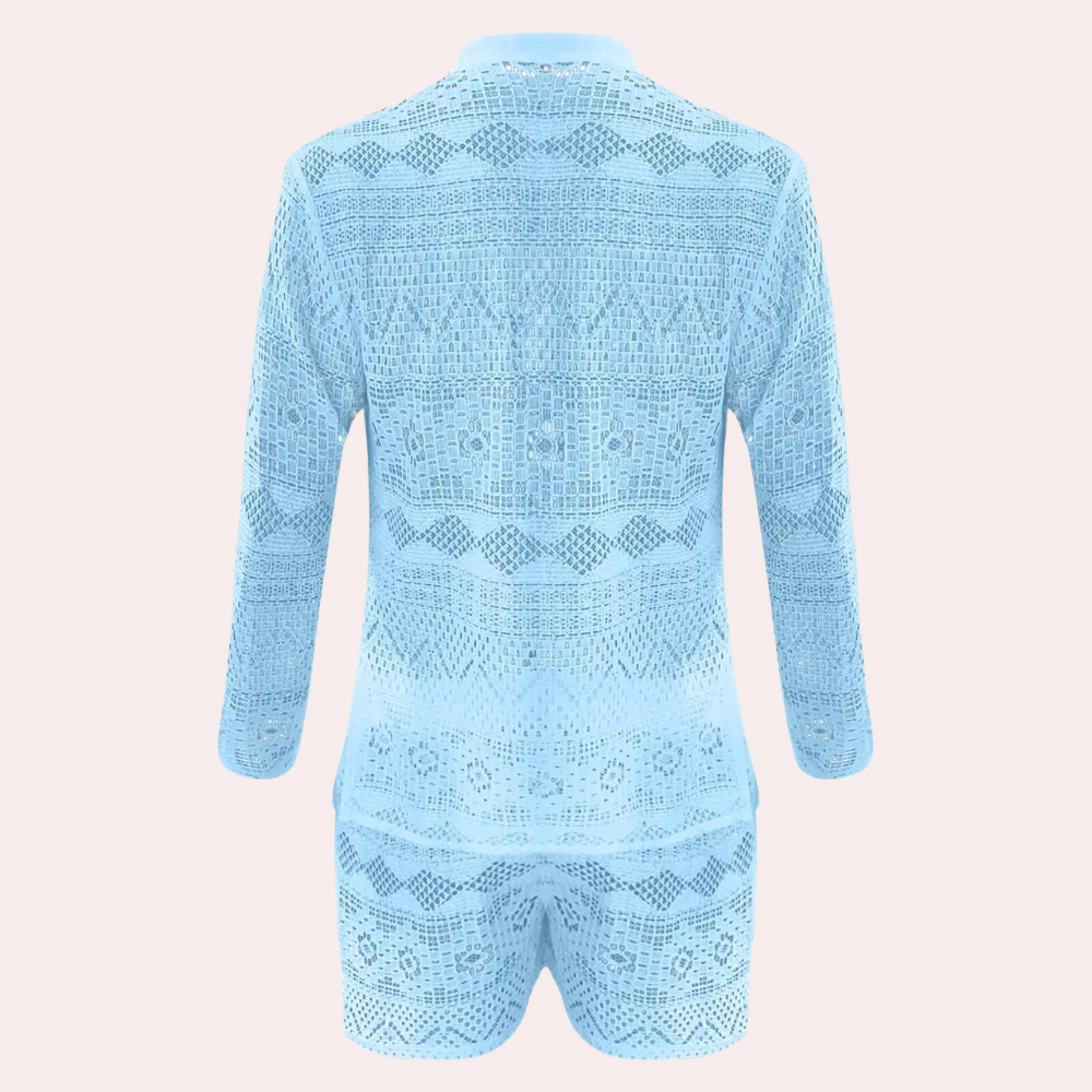 Stylish men's Cai matching set with airy lace details, ideal for summer casual fashion.