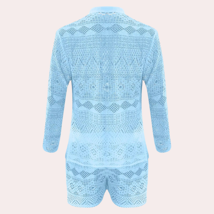 Stylish men's Cai matching set with airy lace details, ideal for summer casual fashion.