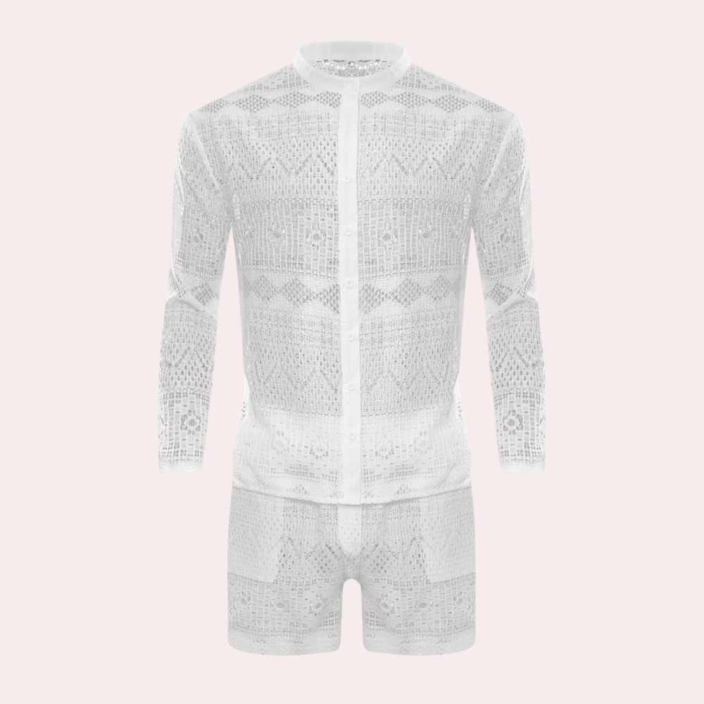 Comfortable men's lace summer set by Cai, a breathable and stylish choice for warm-weather fashion.