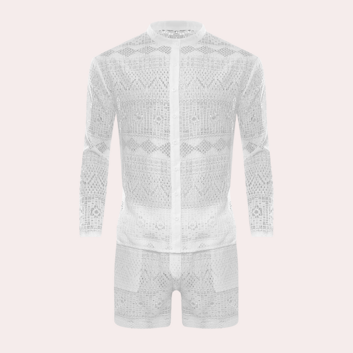 Comfortable men's lace summer set by Cai, a breathable and stylish choice for warm-weather fashion.