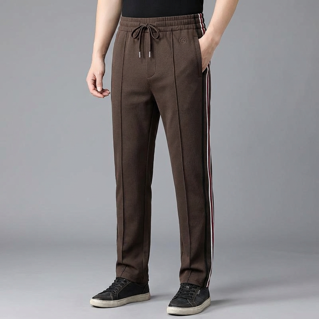 Comfortable men's Callahan spliced pants, ideal for everyday wear, featuring an elastic waist.