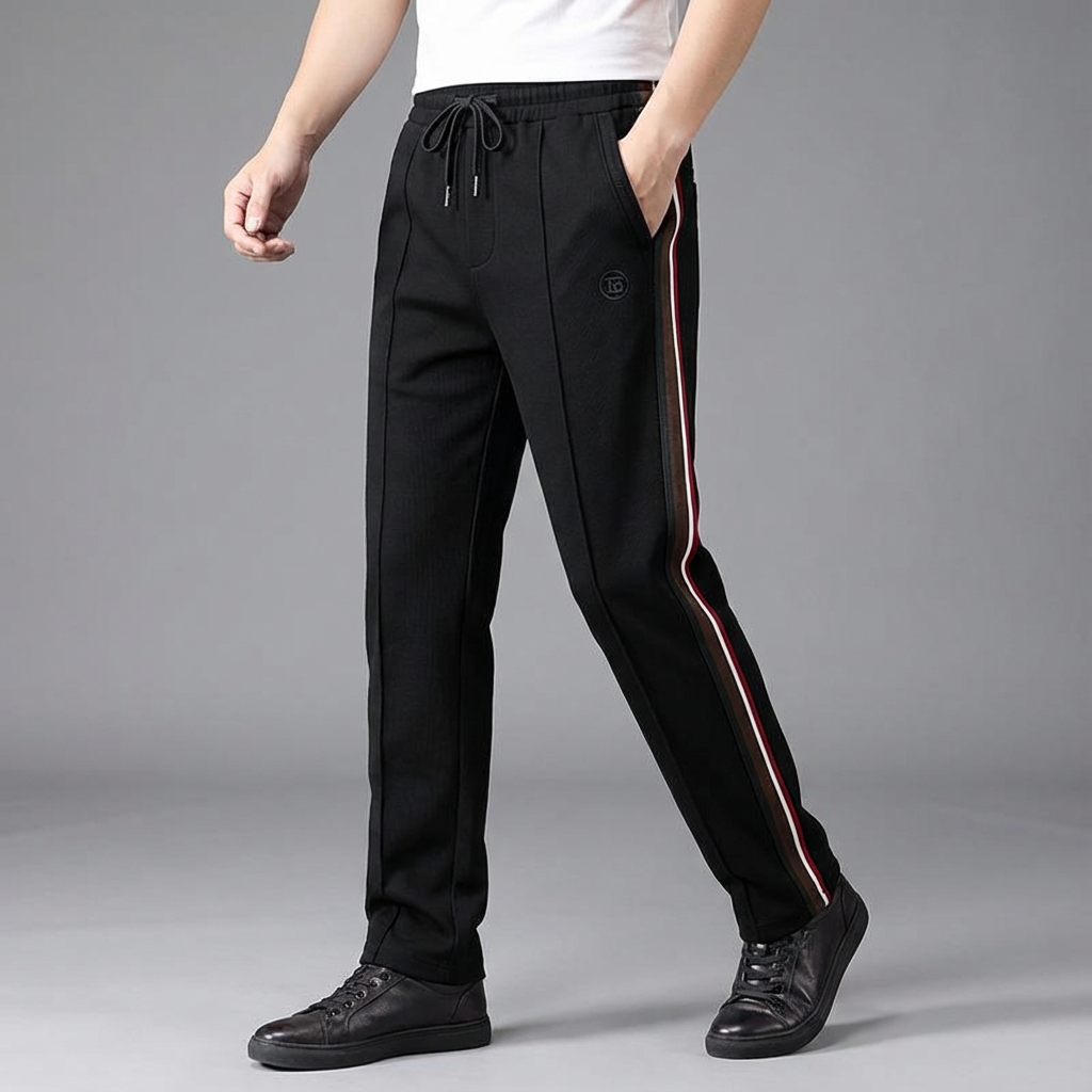 Versatile men's Callahan spliced casual pants; elastic waist ensures all-day comfort & easy wear.