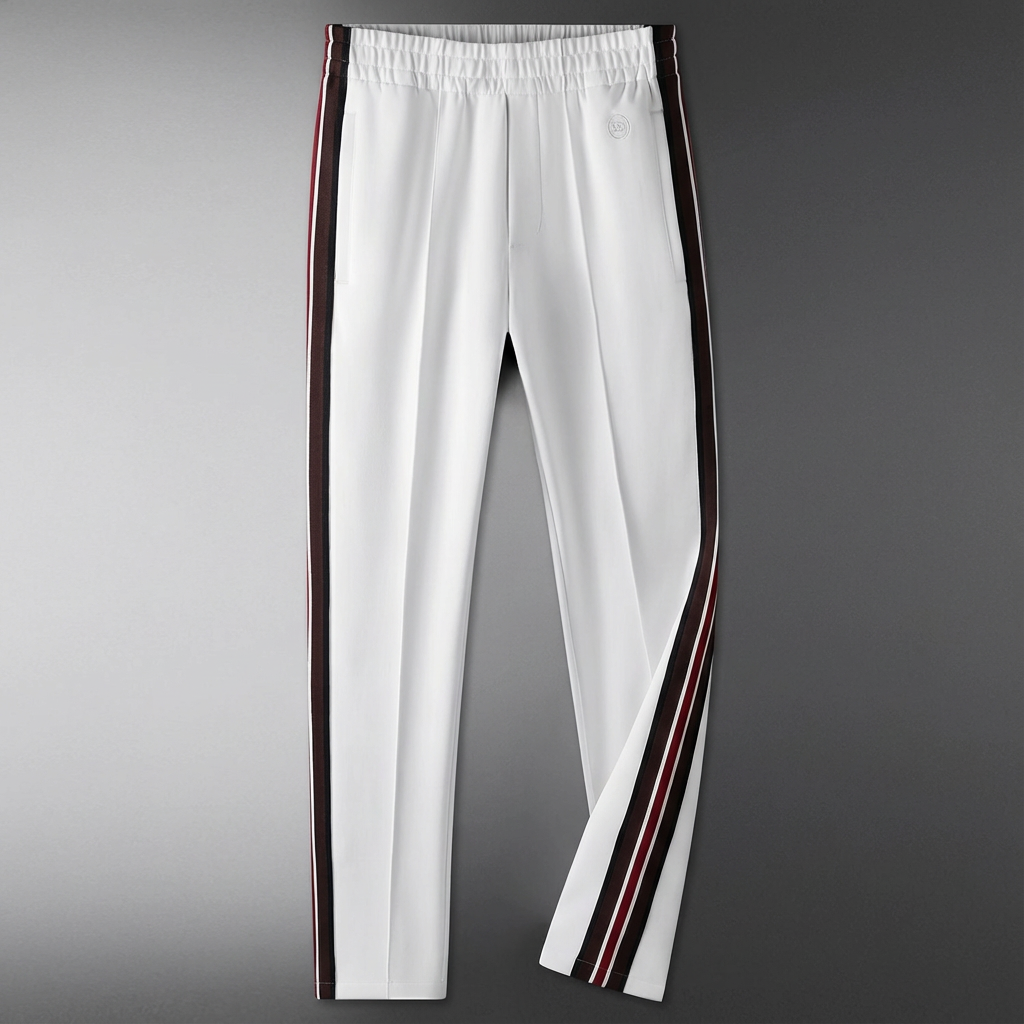 Comfortable men's Callahan spliced casual pants, elastic waist for easy, no-iron daily fashion.
