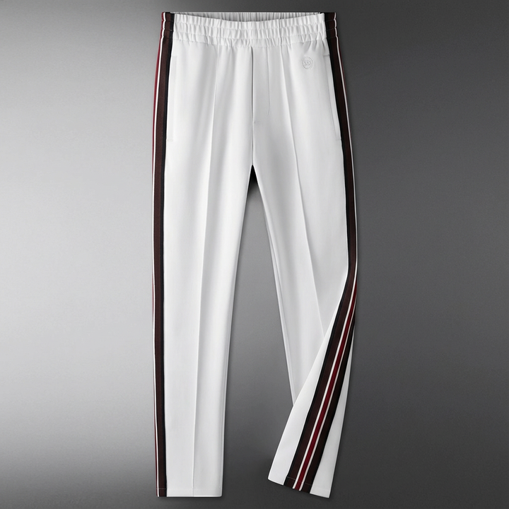Comfortable men's Callahan spliced casual pants, elastic waist for easy, no-iron daily fashion.