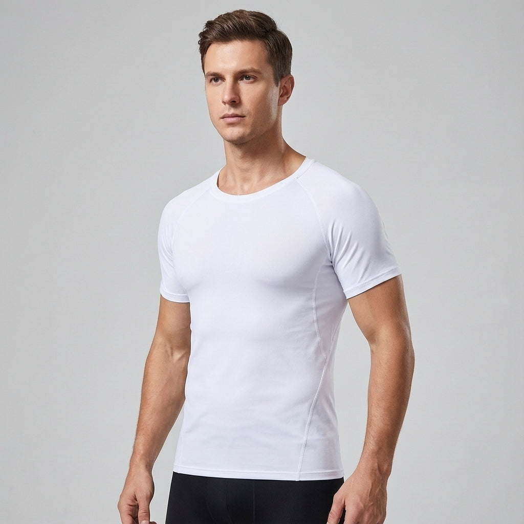 Calvin men's compression shirt, short sleeve, moisture-wicking and seamless for active lifestyles