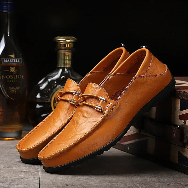 View of Men's Cambridge slip-on loafers. Classic style, ultimate comfort, and sophisticated everyday footwear for men.