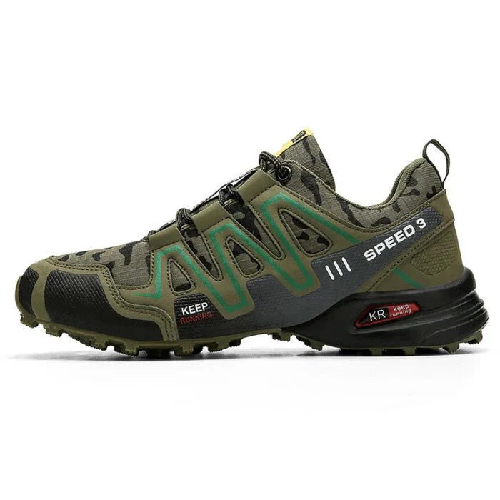 Durable men's camo orthopedic support sneakers, designed for comfort, pain relief, and athletic wear.