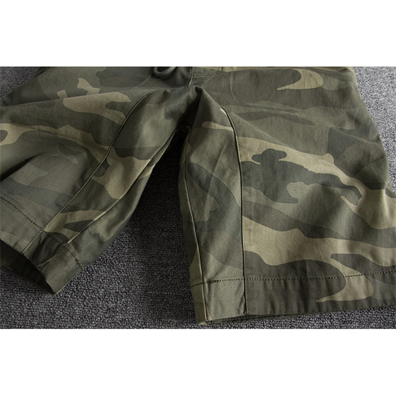 Men's activewear ranger shorts featuring a stylish camouflage print. Perfect for summer outdoor and casual wear.