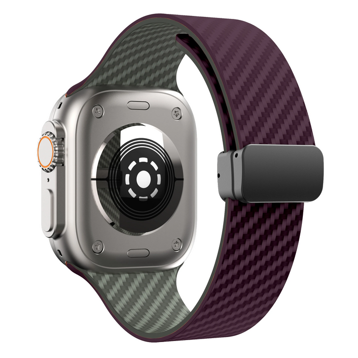 Carbon fiber sport watch band for men. Secure, comfortable, active lifestyle accessory.