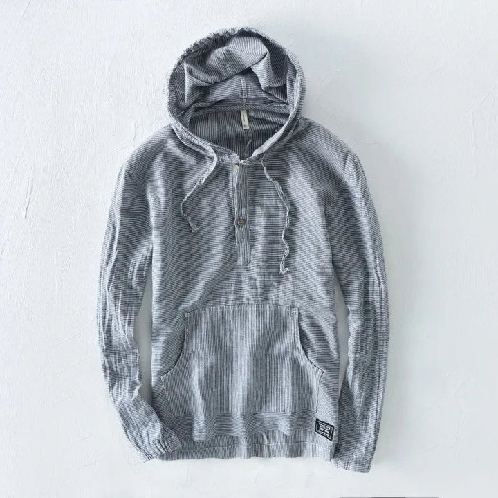 Beige men's Casa lightweight pullover hoodie for ultimate comfort, casual outings & spring wear.