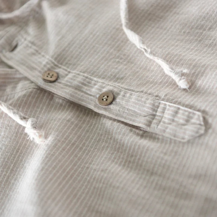 Light gray men's Casa lightweight pullover hoodie with a relaxed fit, great for spring layering & comfort.