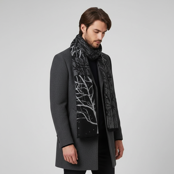 HeatLoom men's checked scarf, soft cashmere blend for cold weather fashion.