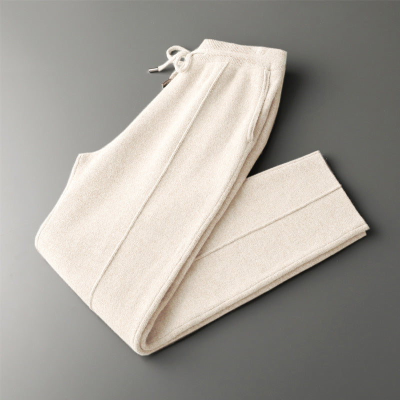 Ultra-soft men's cashmere blend lounge pants, offering supreme comfort and relaxed style.